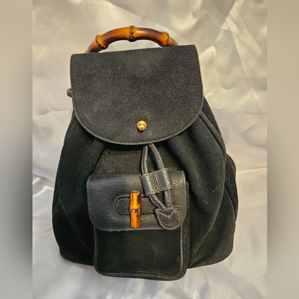 Gucci suede backpack
